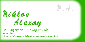 miklos alexay business card